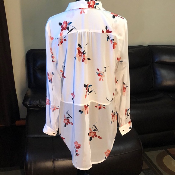 Candies Long Sleeve Floral Blouse Size XL - Picture 3 of 5